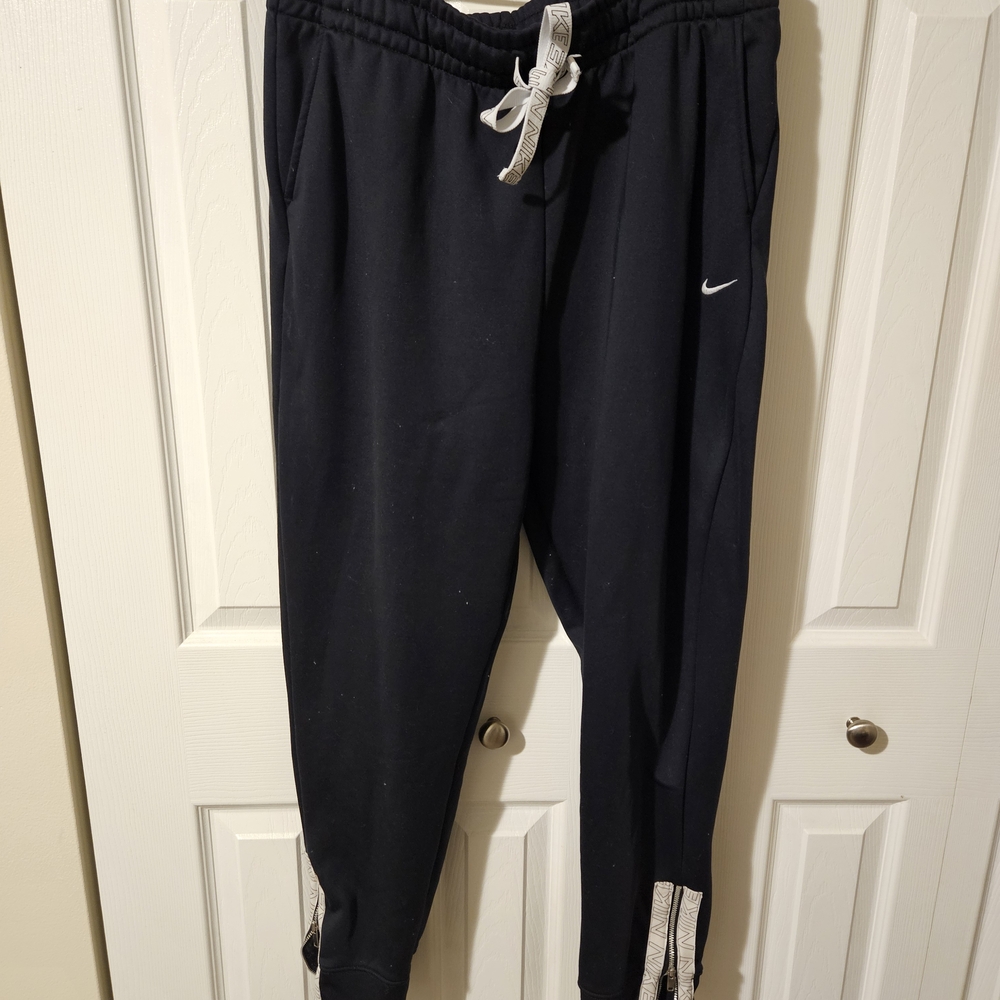 MoodNike Black Sweatpants with White Accents